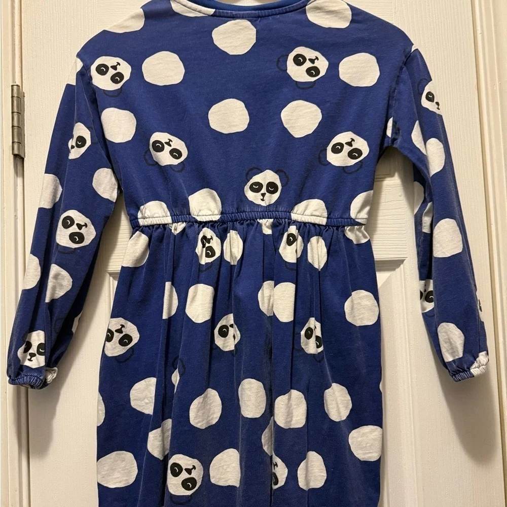 Hanna Andersson Panda Print Balloon Sleeve Dress In Cotton Jersey